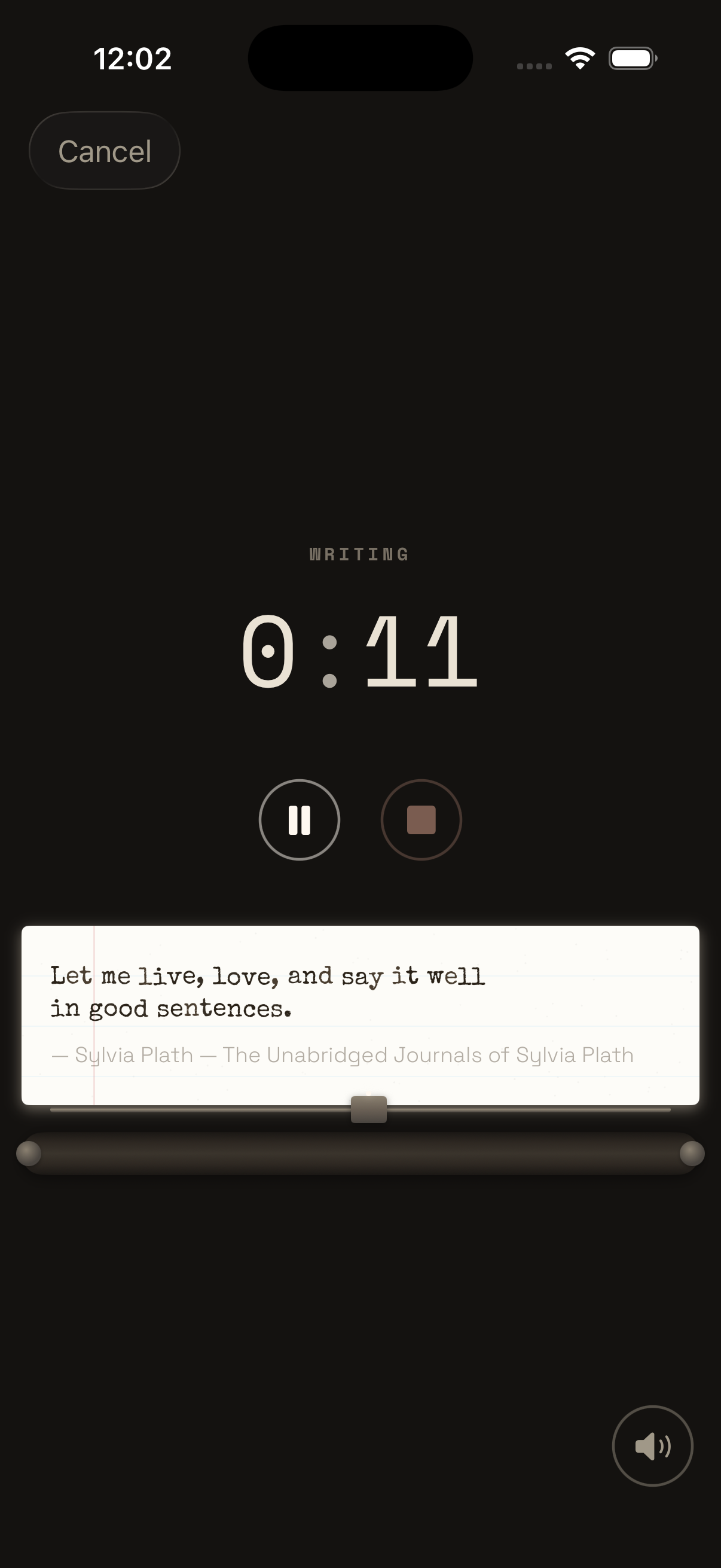 Writing timer
